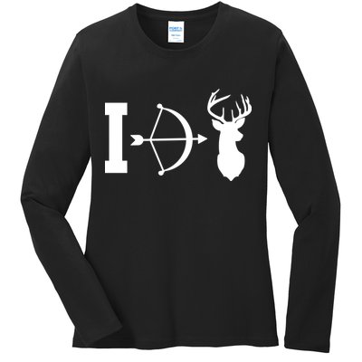 I Hunt Deer Ladies Long Sleeve Shirt