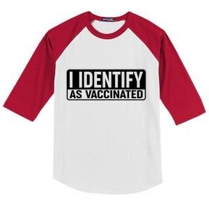 I Identify As Vaccinated Kids Colorblock Raglan Jersey