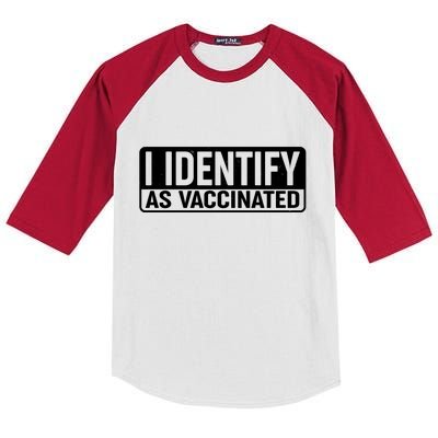 I Identify As Vaccinated Kids Colorblock Raglan Jersey