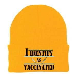 I Identify As Vaccinated Pro Vaccine Knit Cap Winter Beanie