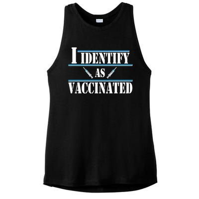 I Identify As Vaccinated Pro Vaccine Ladies PosiCharge Tri-Blend Wicking Tank