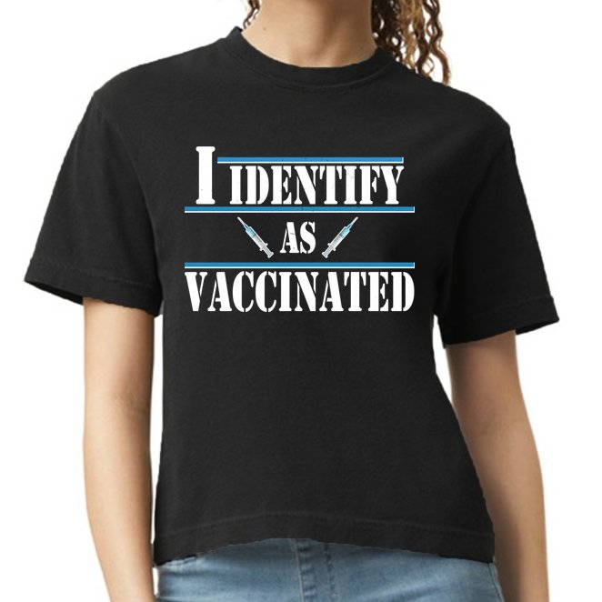 I Identify As Vaccinated Pro Vaccine Comfort Colors Boxy T-Shirt