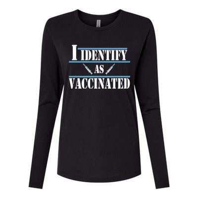 I Identify As Vaccinated Pro Vaccine Womens Cotton Relaxed Long Sleeve T-Shirt