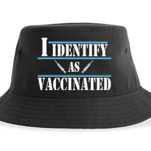 I Identify As Vaccinated Pro Vaccine Sustainable Bucket Hat