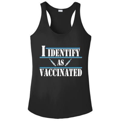 I Identify As Vaccinated Pro Vaccine Ladies PosiCharge Competitor Racerback Tank