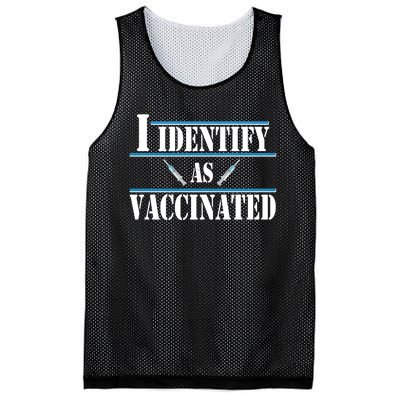 I Identify As Vaccinated Pro Vaccine Mesh Reversible Basketball Jersey Tank