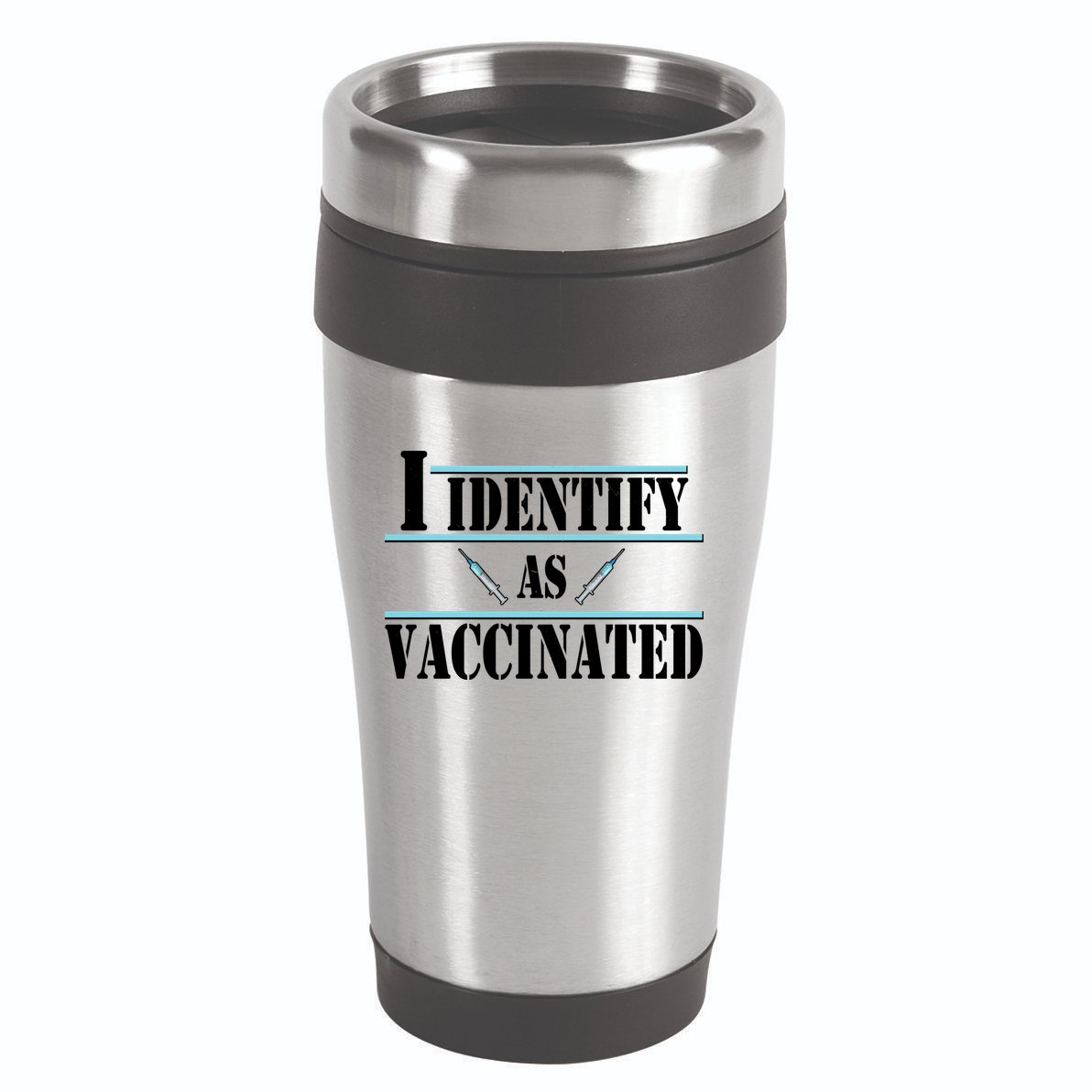 I Identify As Vaccinated Pro Vaccine 16oz Travel Tumbler