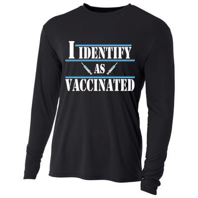 I Identify As Vaccinated Pro Vaccine Cooling Performance Long Sleeve Crew