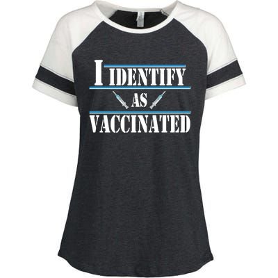 I Identify As Vaccinated Pro Vaccine Enza Ladies Jersey Colorblock Tee