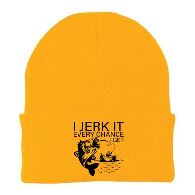 I Jerk It Every Chance I Get Funny Fishing Knit Cap Winter Beanie