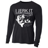 I Jerk It Every Chance I Get Funny Fishing Cooling Performance Long Sleeve Crew