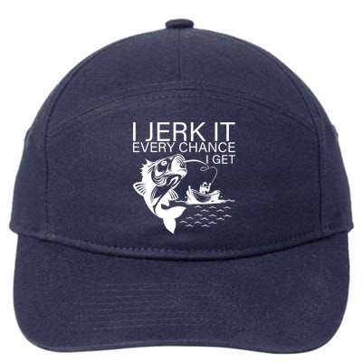 I Jerk It Every Chance I Get Funny Fishing 7-Panel Snapback Hat