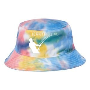 I Jerk It Funny Fishing Pole Tie Dye Newport Bucket Hat