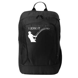 I Jerk It Funny Fishing Pole City Backpack