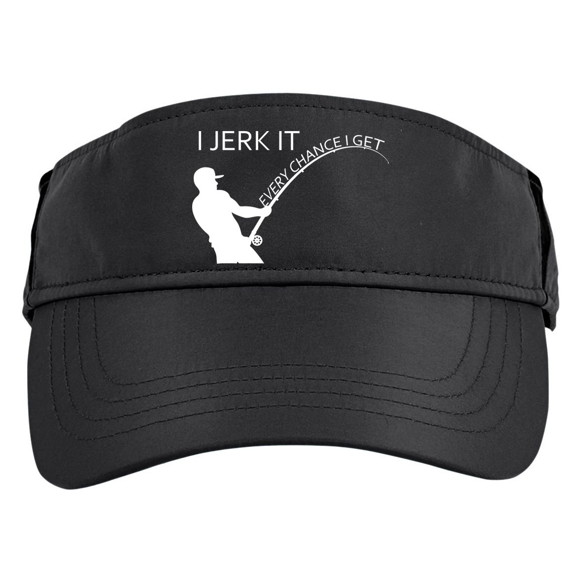 I Jerk It Funny Fishing Pole Adult Drive Performance Visor