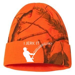 I Jerk It Funny Fishing Pole Kati Licensed 12" Camo Beanie