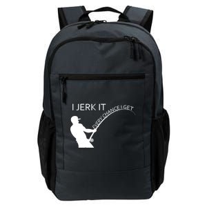 I Jerk It Funny Fishing Pole Daily Commute Backpack