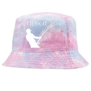 I Jerk It Funny Fishing Pole Tie-Dyed Bucket Hat