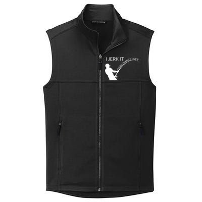 I Jerk It Funny Fishing Pole Collective Smooth Fleece Vest