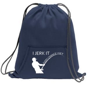 I Jerk It Funny Fishing Pole Sweatshirt Cinch Pack Bag