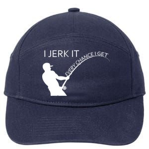 I Jerk It Funny Fishing Pole 7-Panel Snapback Hat