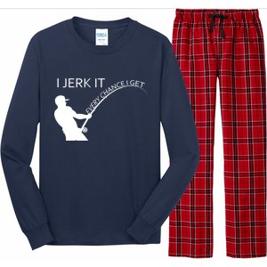 I Jerk It Funny Fishing Pole Long Sleeve Pajama Set