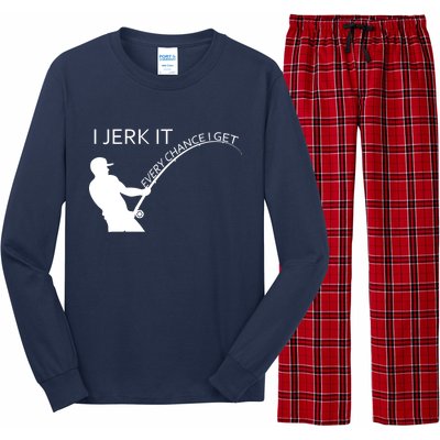 I Jerk It Funny Fishing Pole Long Sleeve Pajama Set