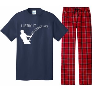 I Jerk It Funny Fishing Pole Pajama Set