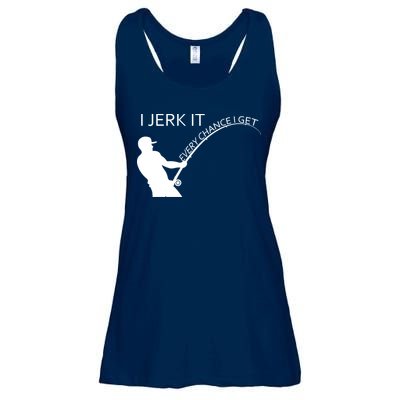 I Jerk It Funny Fishing Pole Ladies Essential Flowy Tank