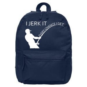 I Jerk It Funny Fishing Pole 16 in Basic Backpack