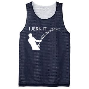 I Jerk It Funny Fishing Pole Mesh Reversible Basketball Jersey Tank