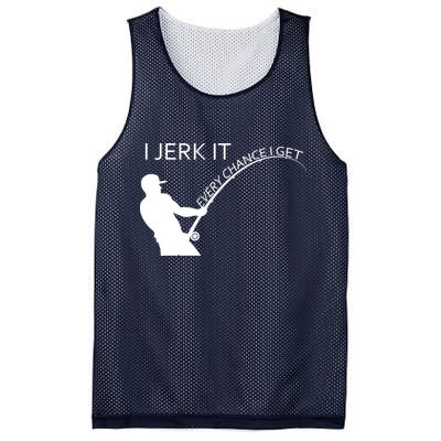 I Jerk It Funny Fishing Pole Mesh Reversible Basketball Jersey Tank