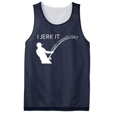 I Jerk It Funny Fishing Pole Mesh Reversible Basketball Jersey Tank