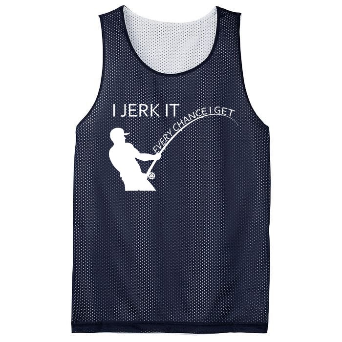 I Jerk It Funny Fishing Pole Mesh Reversible Basketball Jersey Tank