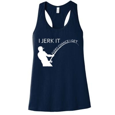 I Jerk It Funny Fishing Pole Womens Tank Top