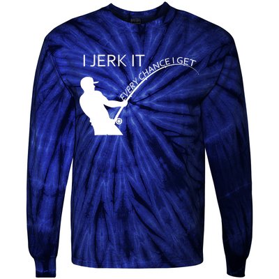 I Jerk It Funny Fishing Pole Tie-Dye Long Sleeve Shirt