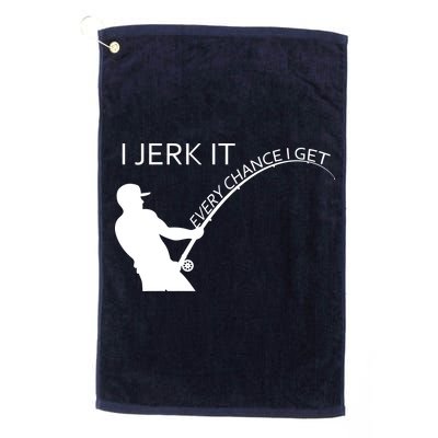 I Jerk It Funny Fishing Pole Golf Towel