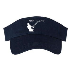 I Jerk It Funny Fishing Pole Valucap Bio-Washed Visor