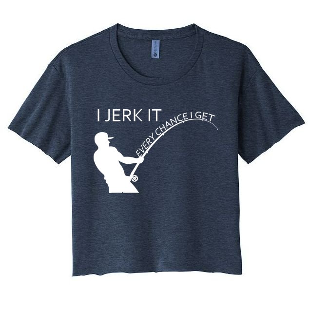 I Jerk It Funny Fishing Pole Crop Top