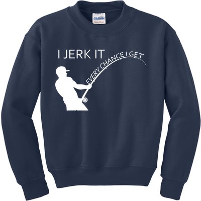 I Jerk It Funny Fishing Pole Kids Sweatshirt