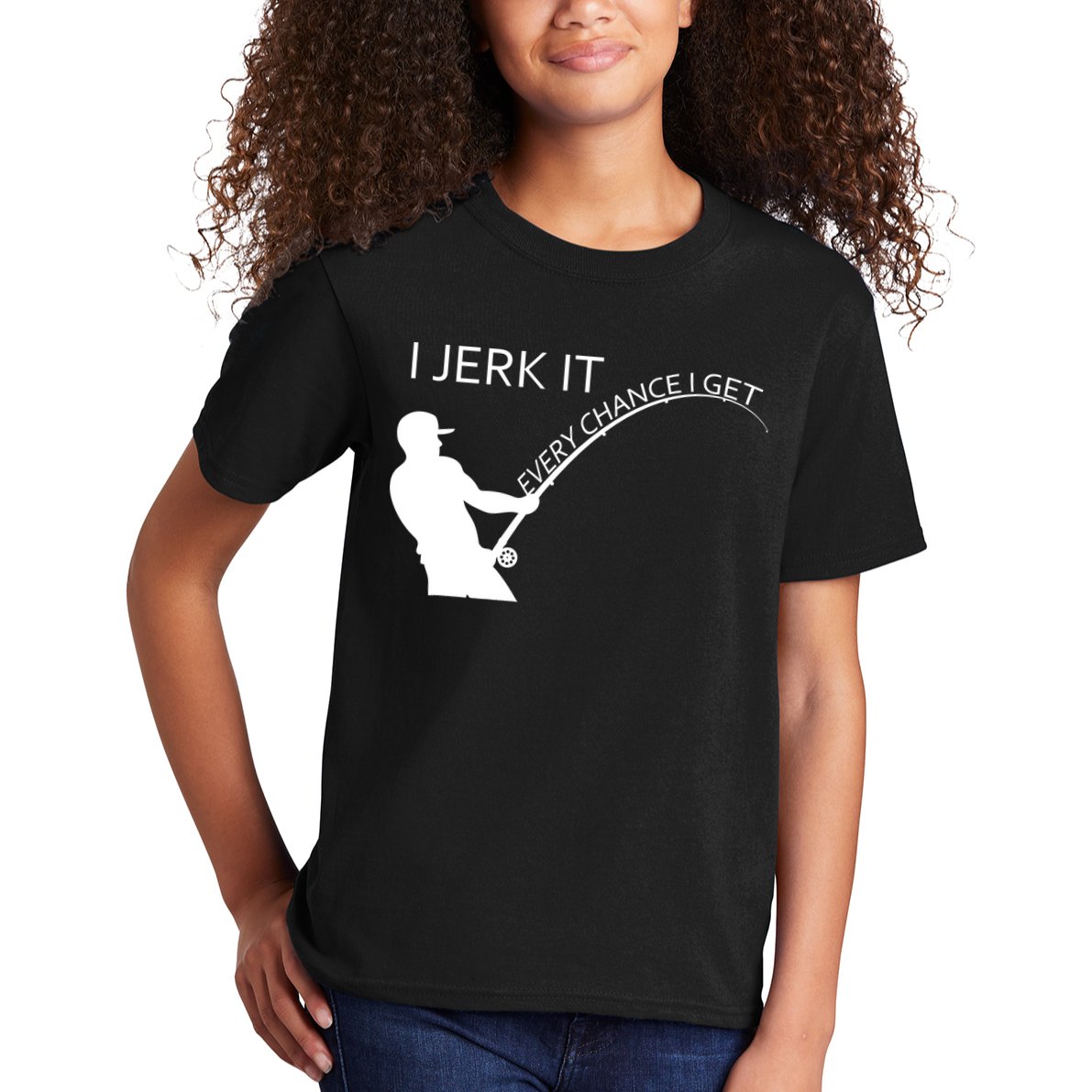 I Jerk It Funny Fishing Pole Kids T-Shirt