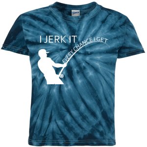 I Jerk It Funny Fishing Pole Kids Tie-Dye T-Shirt