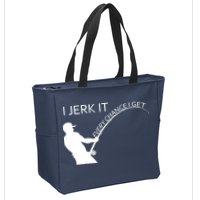 I Jerk It Funny Fishing Pole Zip Tote Bag