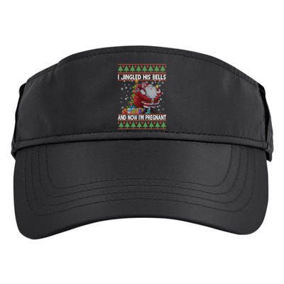 I Jingle His Bells Now I'm Pregnant Ugly Christmas Adult Drive Performance Visor