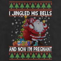 I Jingle His Bells Now I'm Pregnant Ugly Christmas 11oz C Handle Ceramic Mug