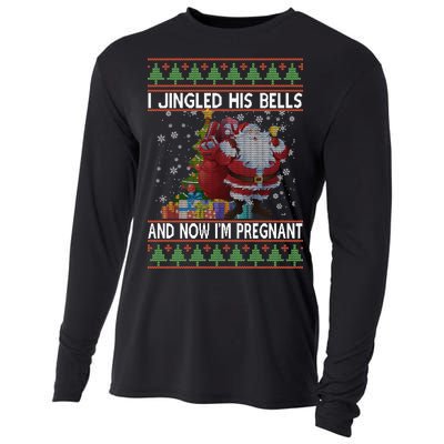 I Jingle His Bells Now I'm Pregnant Ugly Christmas Cooling Performance Long Sleeve Crew