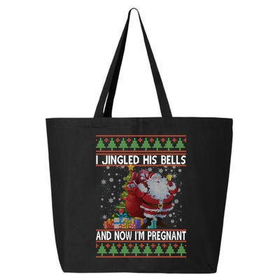 I Jingle His Bells Now I'm Pregnant Ugly Christmas 25L Jumbo Tote