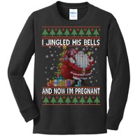 I Jingle His Bells Now I'm Pregnant Ugly Christmas Kids Long Sleeve Shirt