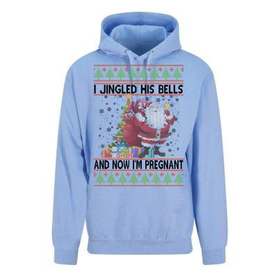 I Jingle His Bells Now I'm Pregnant Ugly Christmas Unisex Surf Hoodie