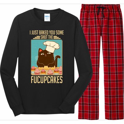 I Just Baked You Some Shut The Fucupcakes Cat Long Sleeve Pajama Set